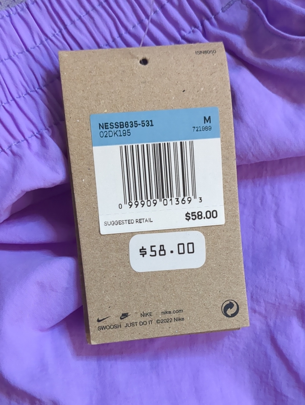 Nike Men's M Move To Zero Lavender Purple Swim Trunks NWT - Picture 5 of 7